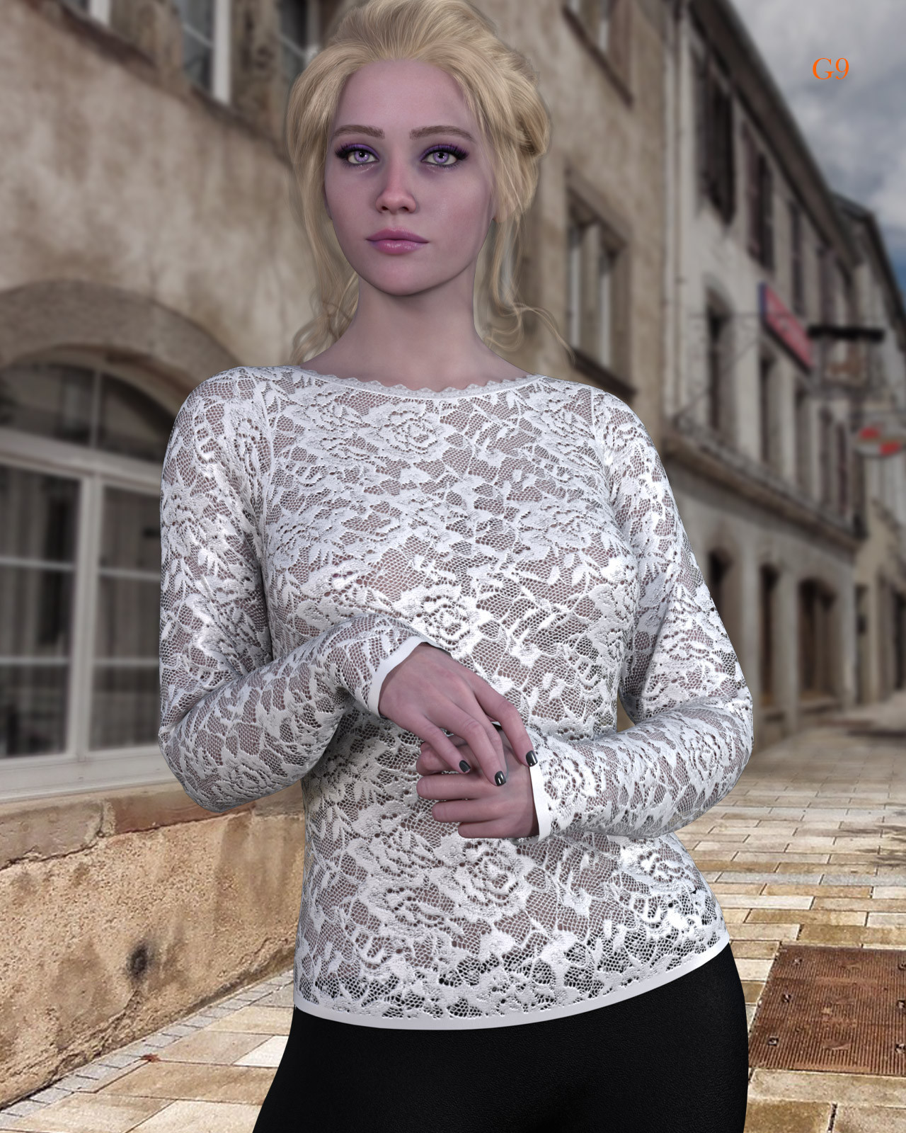 dForce - Long Sleeve Tee for Genesis 8 and Genesis 9 by N/A