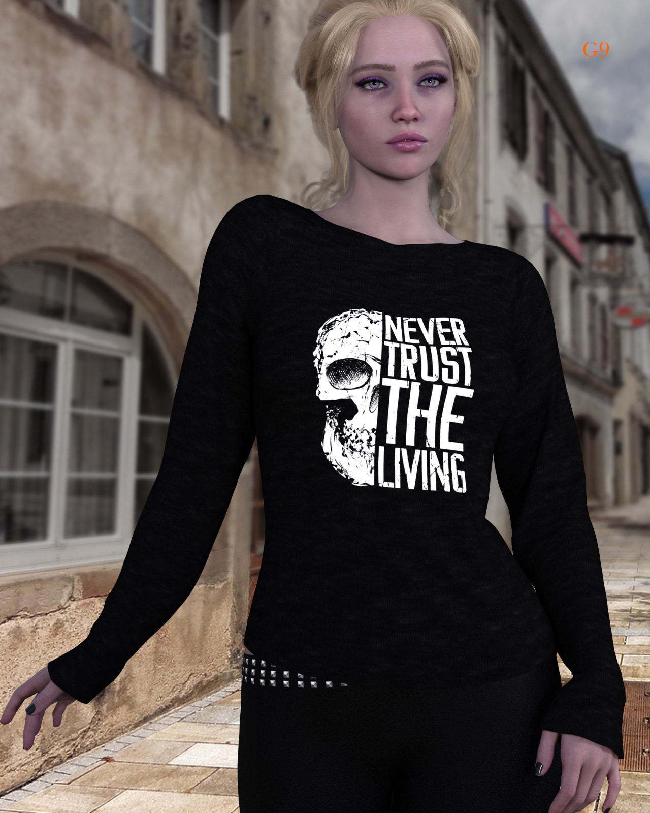 dForce - Long Sleeve Tee for Genesis 8 and Genesis 9 by N/A