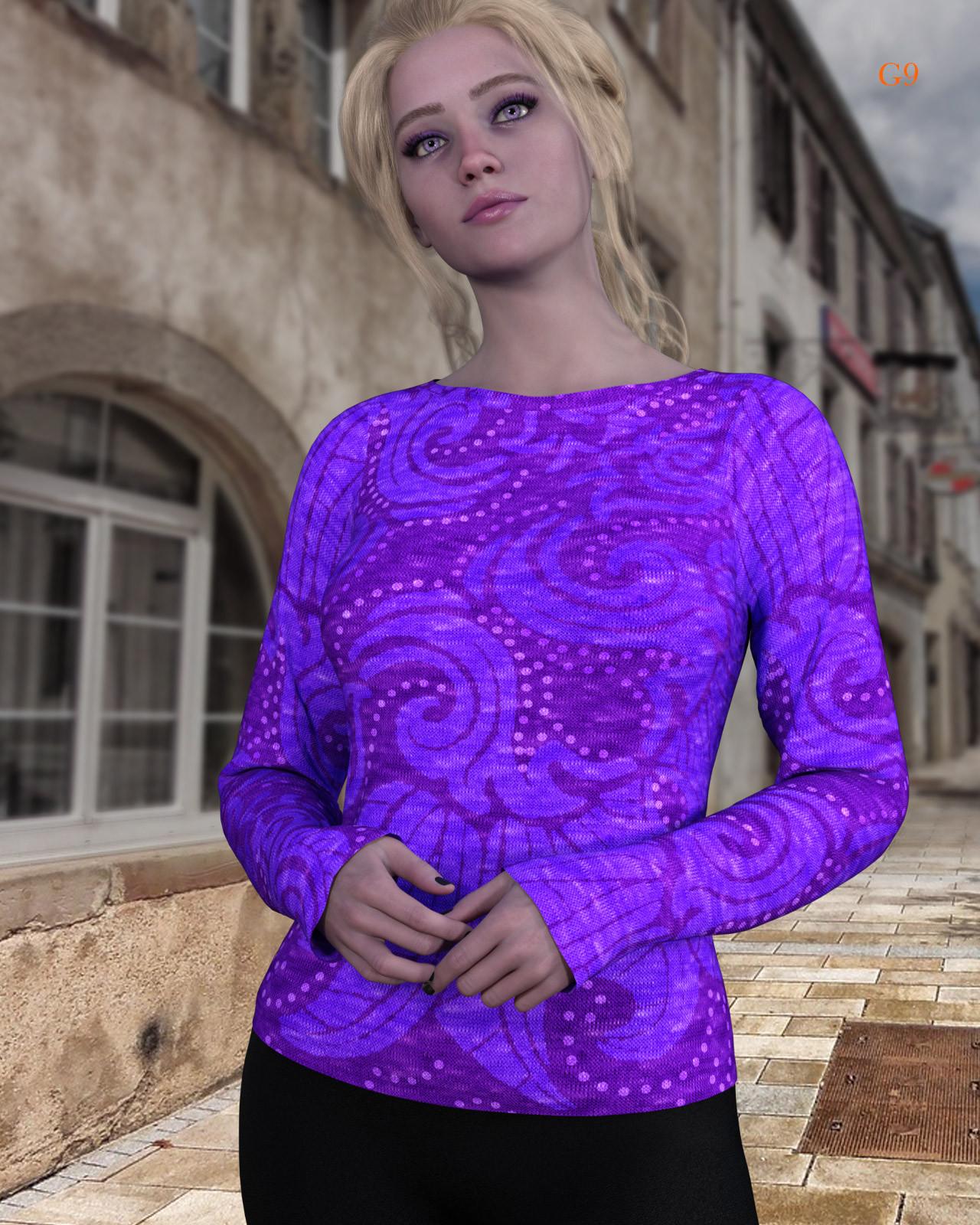 dForce - Long Sleeve Tee for Genesis 8 and Genesis 9 by N/A
