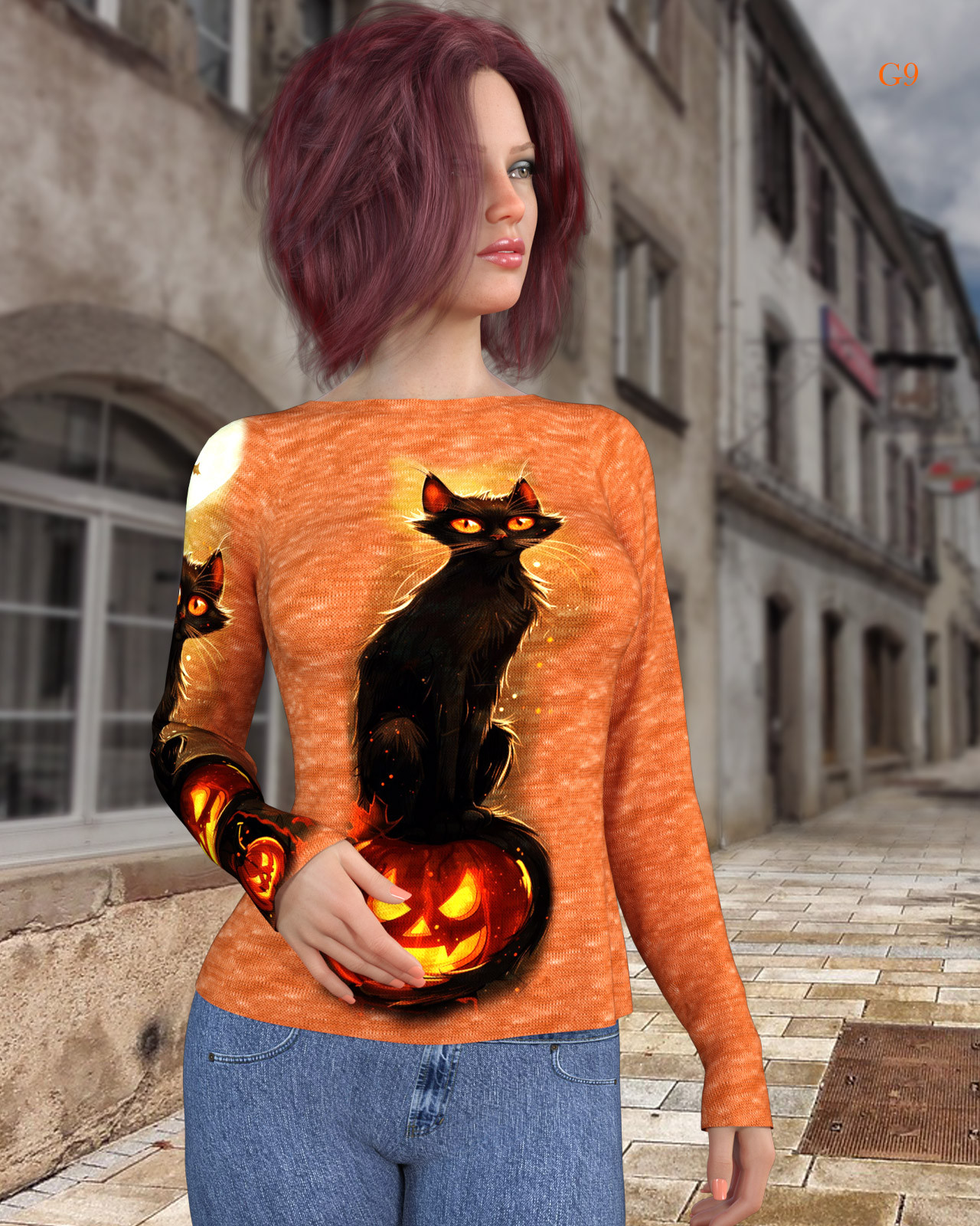 dForce - Long Sleeve Tee for Genesis 8 and Genesis 9 by N/A