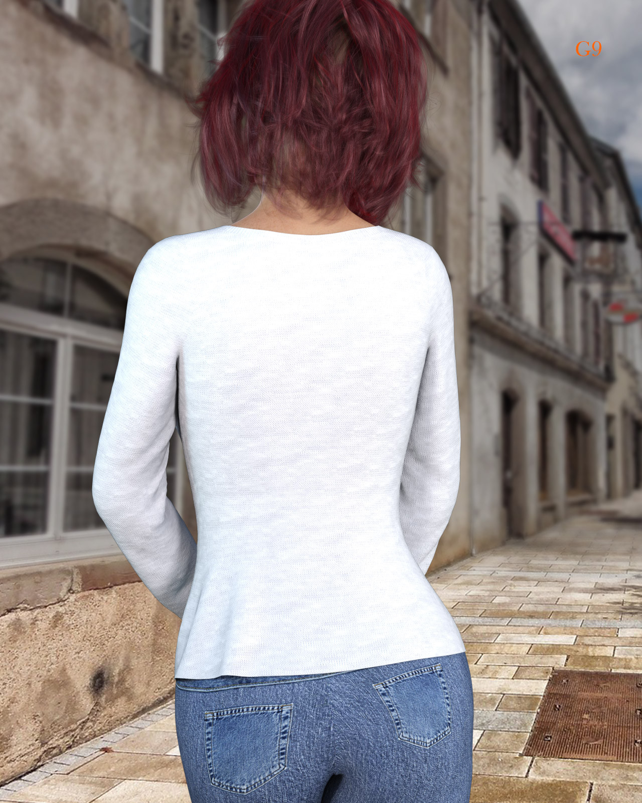 dForce - Long Sleeve Tee for Genesis 8 and Genesis 9 by N/A
