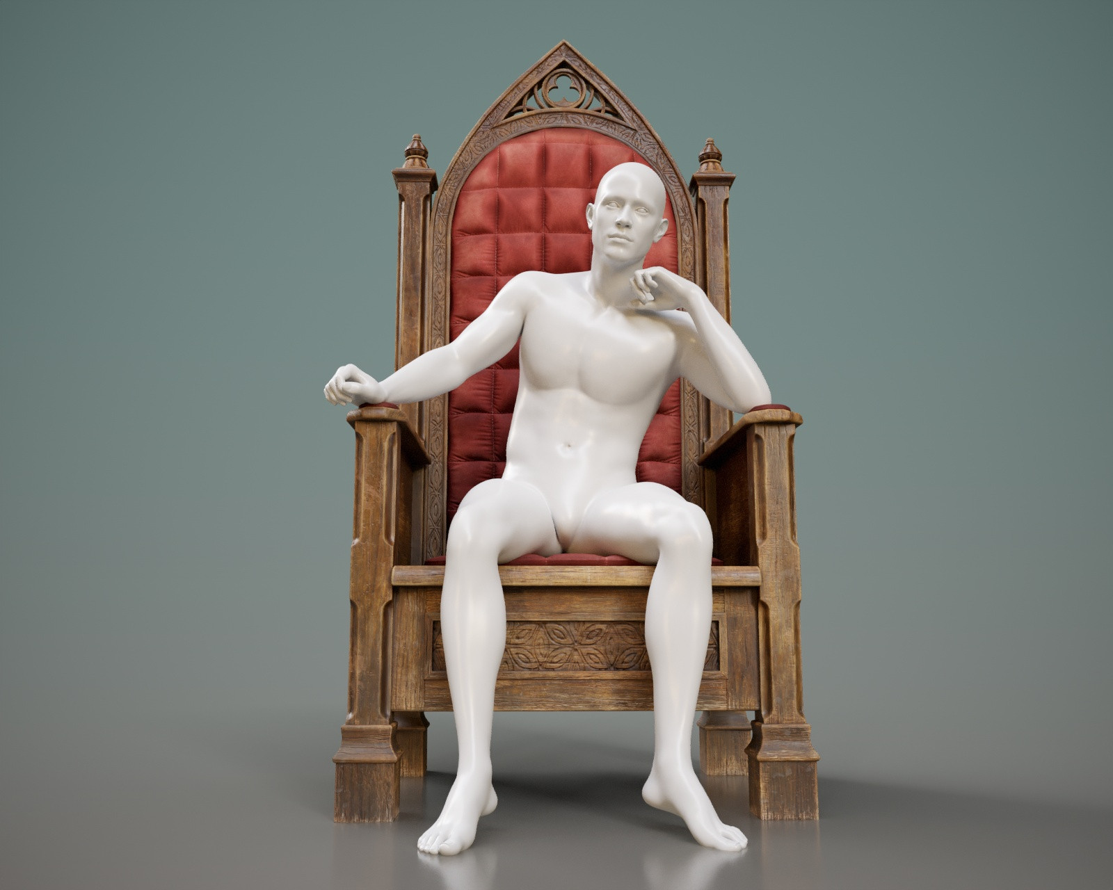 Medieval Wooden Throne Prop and Poses G8 G9 by N/A