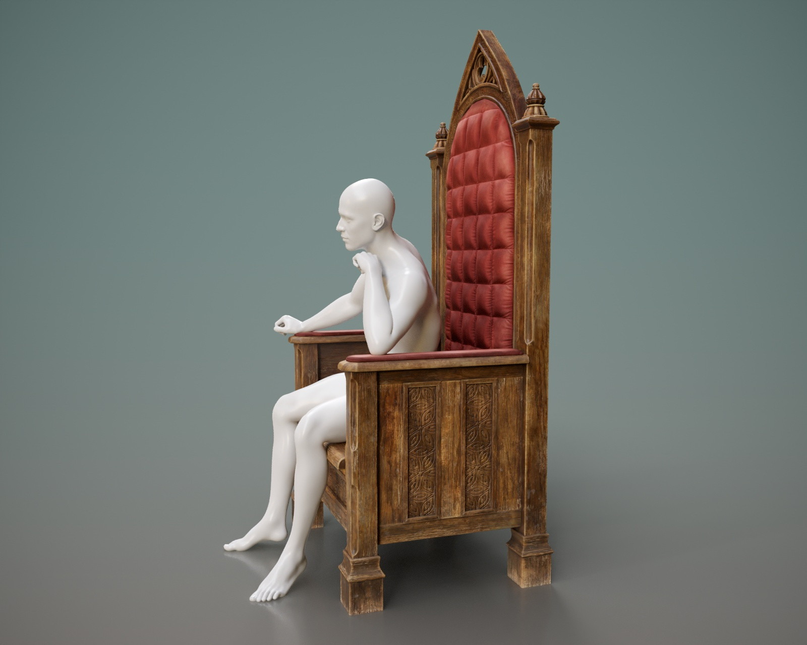 Medieval Wooden Throne Prop and Poses G8 G9 by N/A