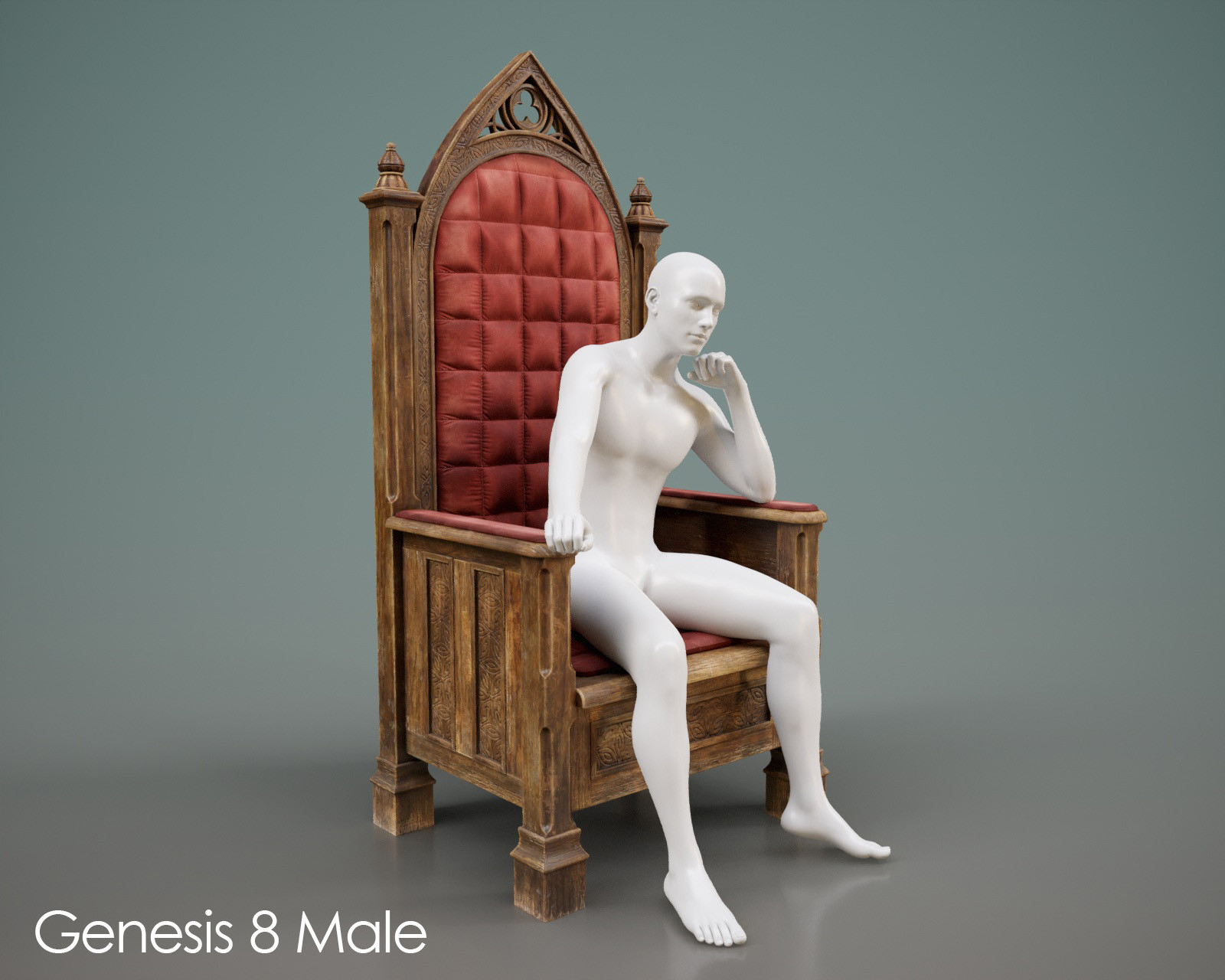 Medieval Wooden Throne Prop and Poses G8 G9 by N/A
