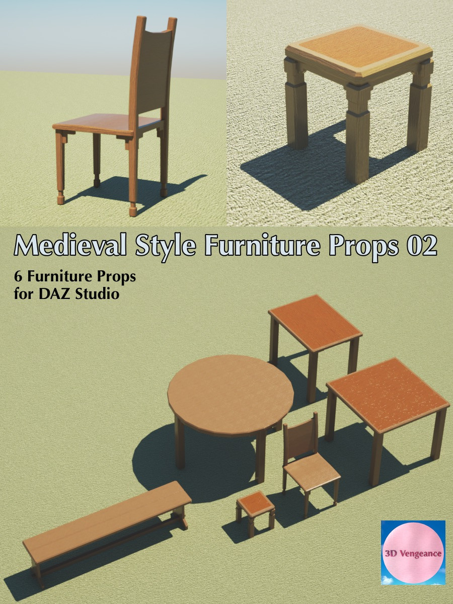 Medieval Type Furniture Props 02 by N/A
