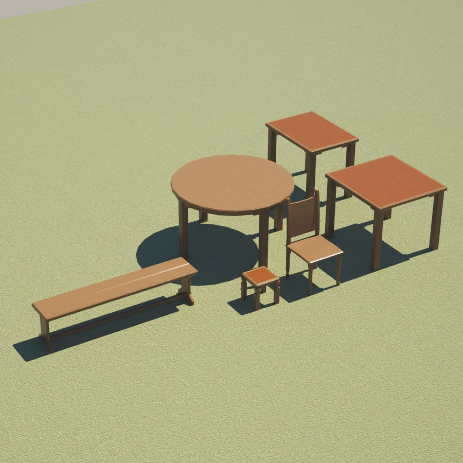 Medieval Type Furniture Props 02 by N/A