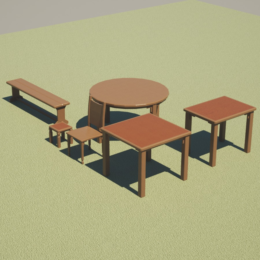 Medieval Type Furniture Props 02 by N/A