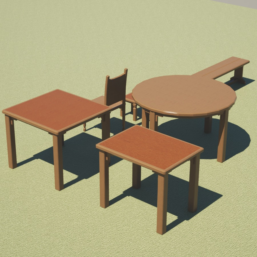 Medieval Type Furniture Props 02 by N/A