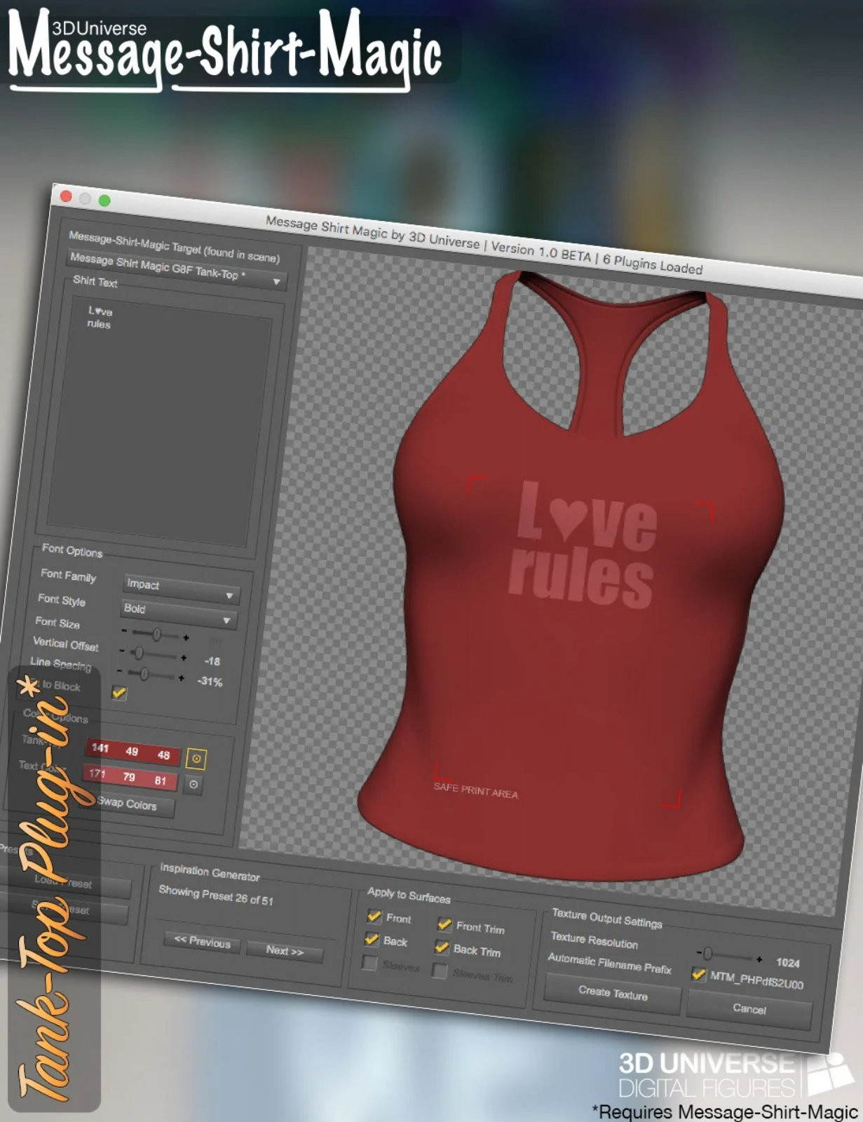 Message-Shirt-Magic Camisole Plugin for Genesis 8 Female by N/A