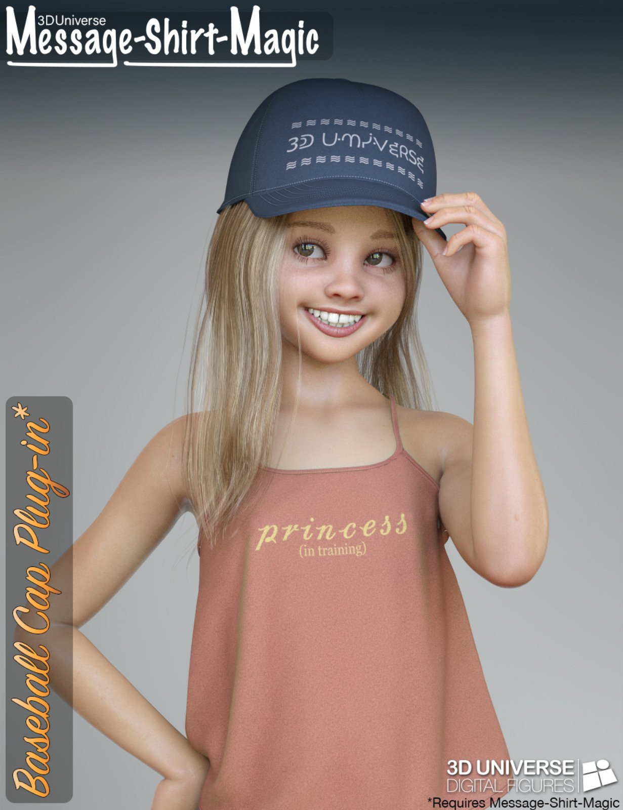 Message-Shirt-Magic Baseball Cap Plugin for Genesis 8 Female by N/A
