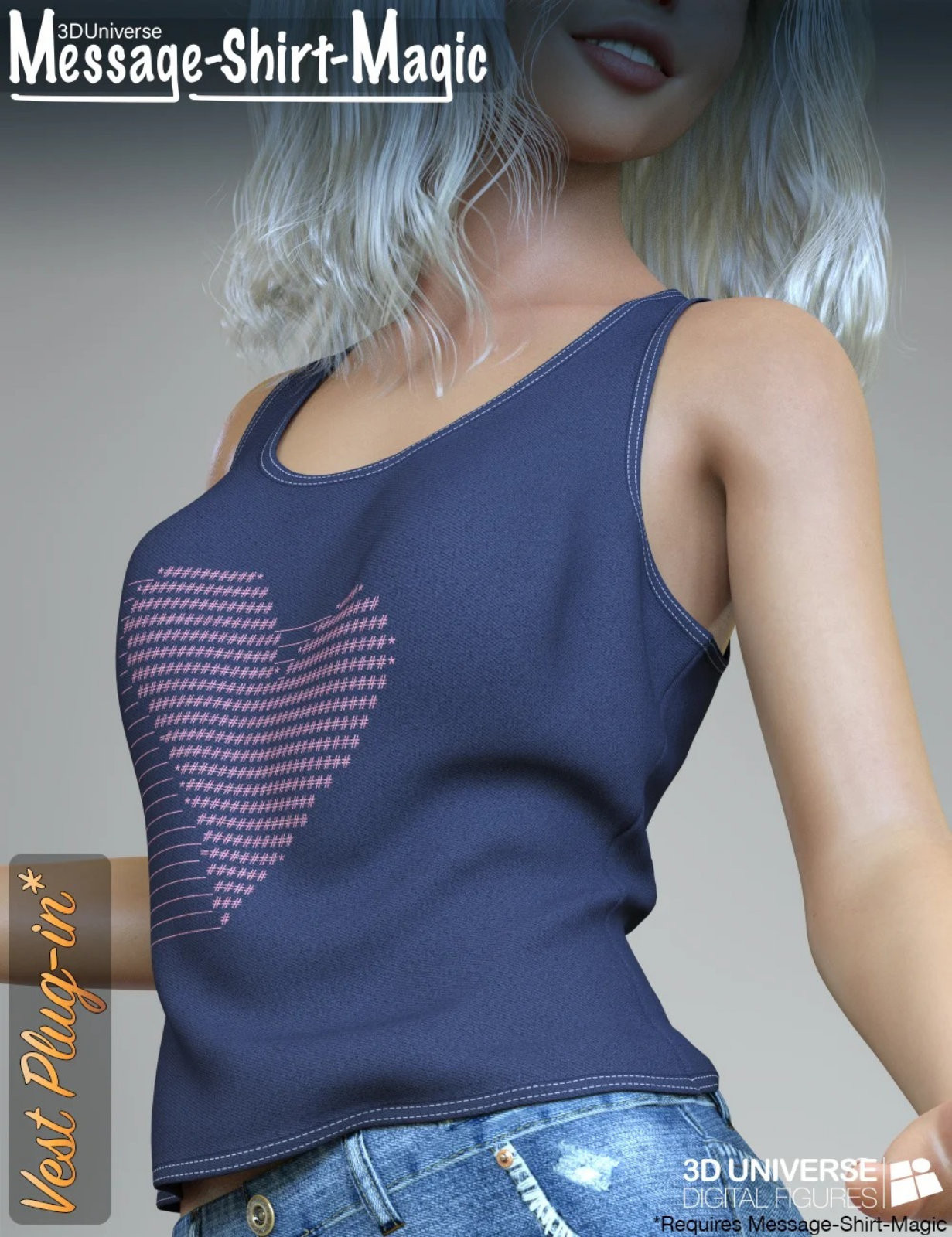 Message-Shirt-Magic Vest Plugin for Genesis 8 Female by N/A