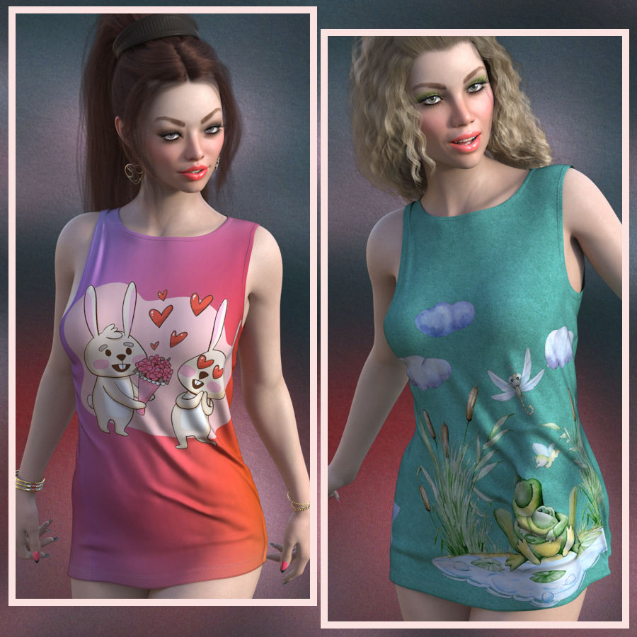 DA-SweetHeart for dForce Boyfriend Workout Shirt Genesis8-8.1 Female by lilflame by N/A