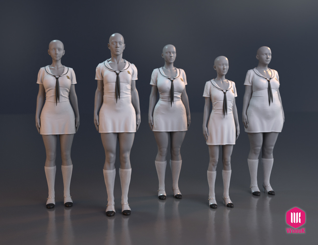 dforce WUK Short Sleeve Tie Shirt Dress for Genesis 8 and 8.1 Female by N/A