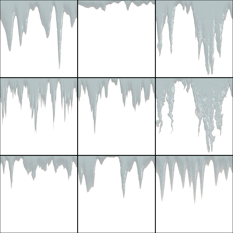 Icicles PSD Layers & Brushes Themed 2D designfera
