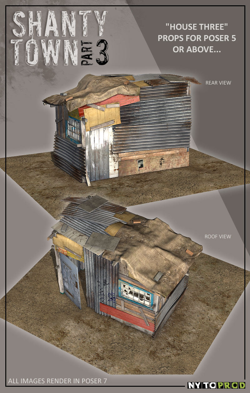 Shanty Town House 3 Themed Poser DAZ Nytoprod
