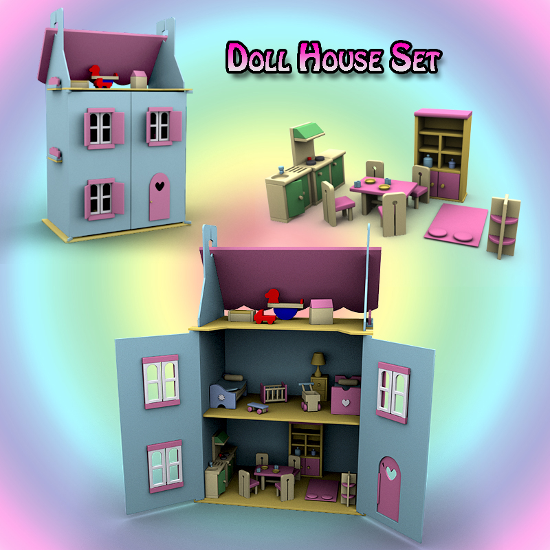 Doll House Set 01 3D Studio MAX Lightwave humster3d