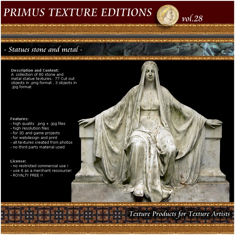 Primus Texture Editions vol.28 Statues Stone and Metal 2D kelc