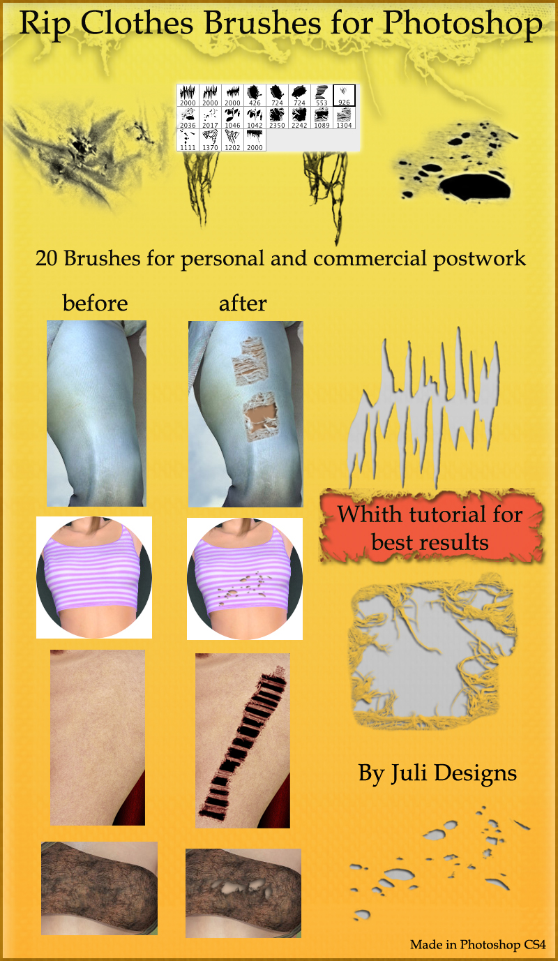 Rip Clothes Brushes Themed 2D juliprecioso