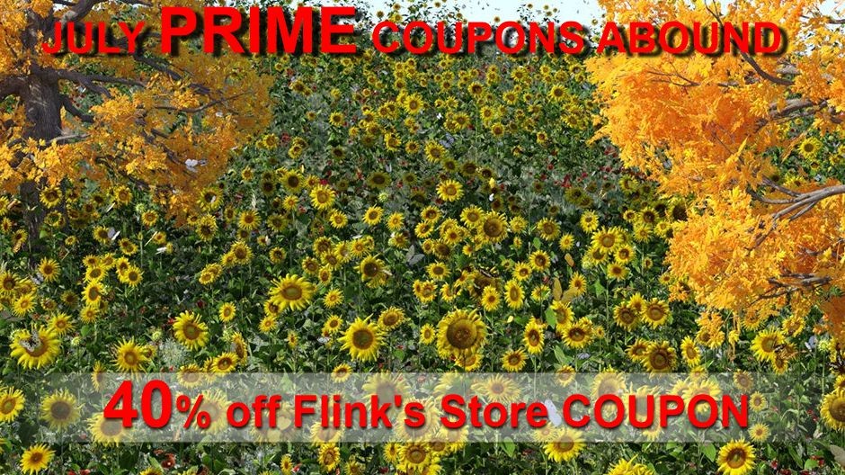 July2023 PRIME COUPONS ABOUND 40 off Flink's store Renderosity
