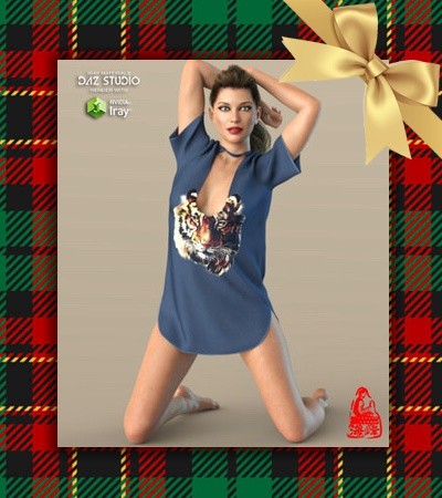 dForce T-Shirt Dress for Genesis 8 Females