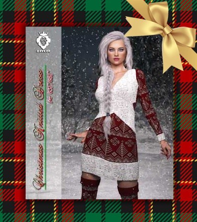 JMR Christmas Knitted Dress for G3F or G8F